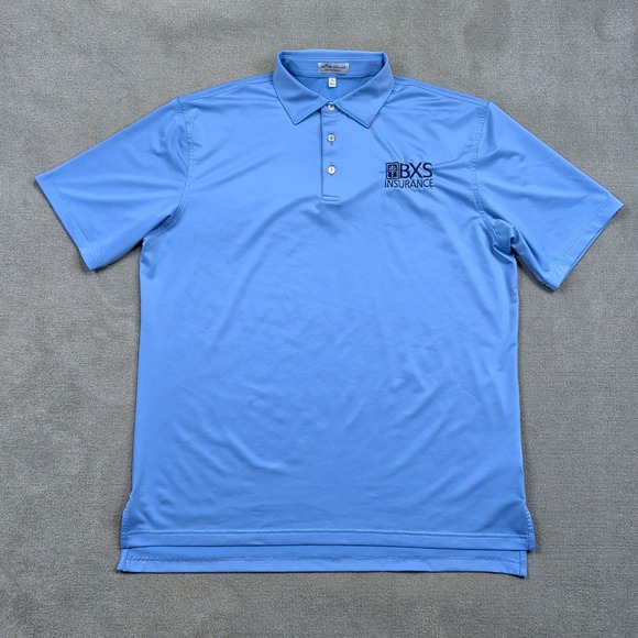 Peter Millar Polo Mens Large Light Blue Summer Comfort Performance BXS Insurance — photo 2